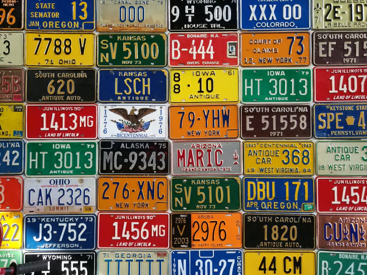 Background car license plates car numbers - Texas View