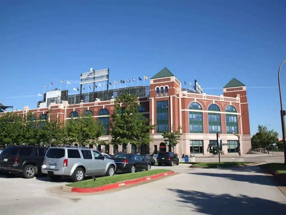 Globe Life Park or Texas Rangers Ballpark In Arlington home of the playoff bound Rangers is a baseball only facility which opened in 1994