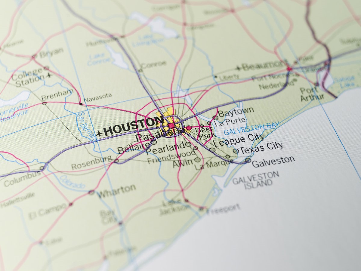 Map of Houston in - Texas View