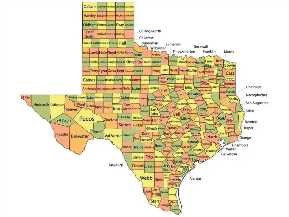 Texas Counties Map