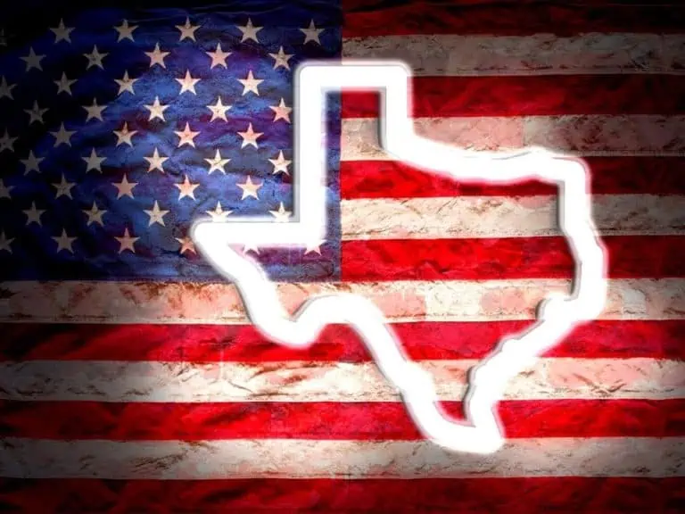 Texas shape on USA map