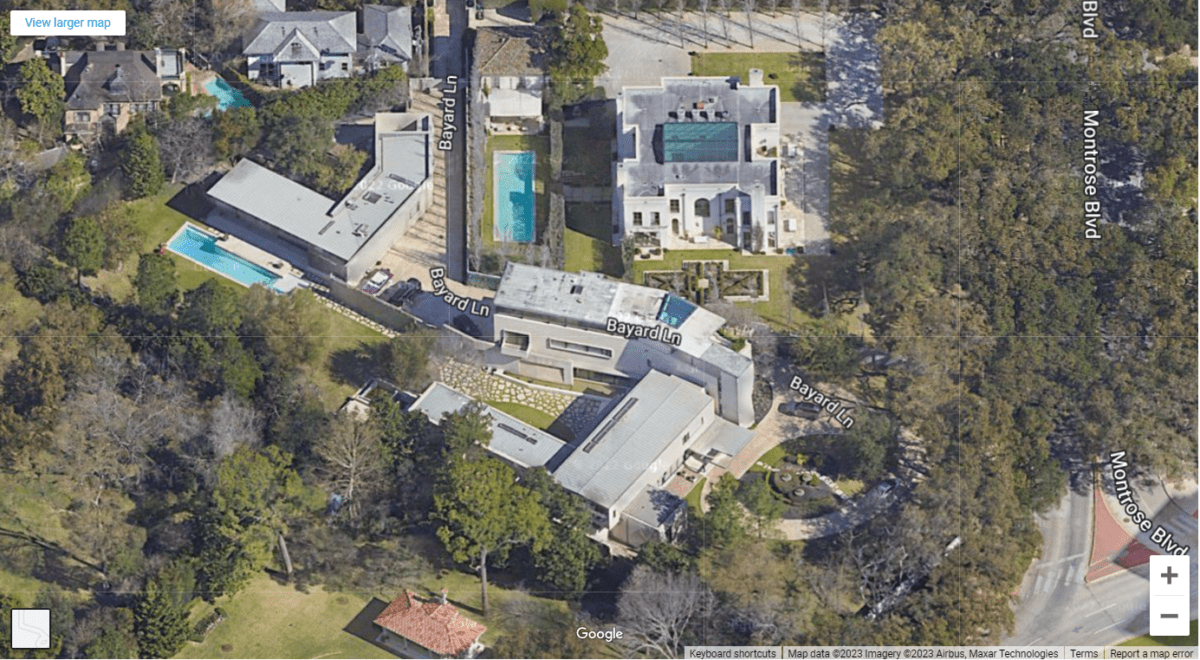 Travis Scotts House from Google Earth - Texas View