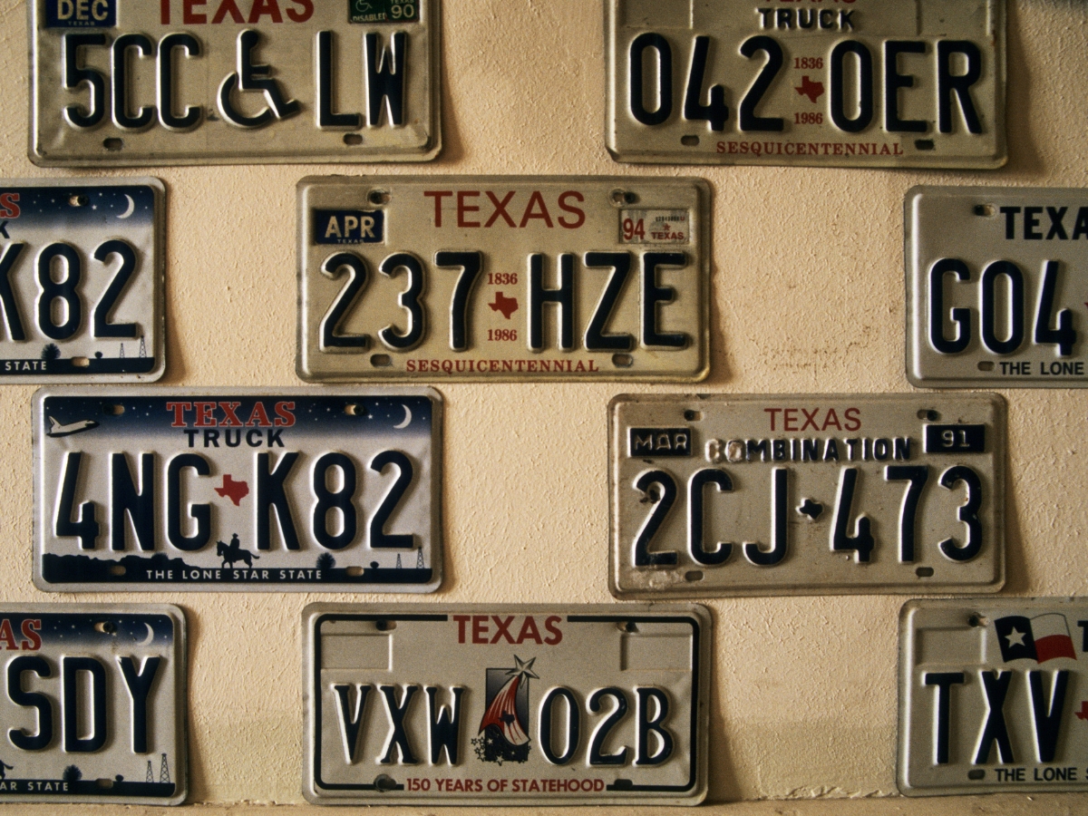 Vintage Texas Automobile Liscense Plates - Texas View