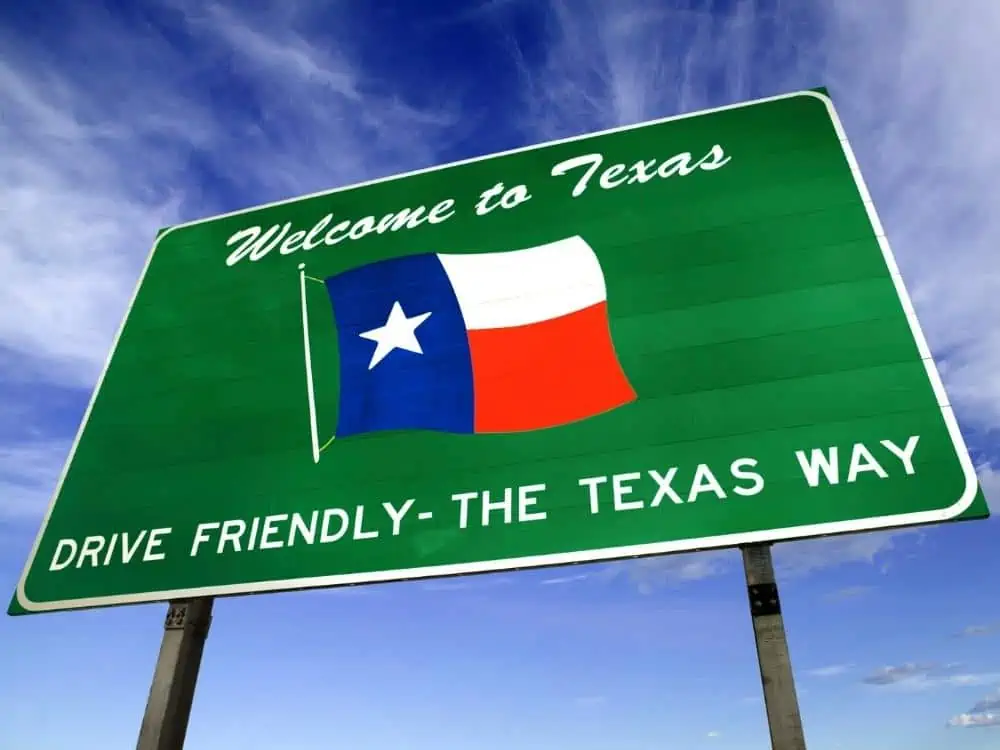 Welcome to Texas Road sign