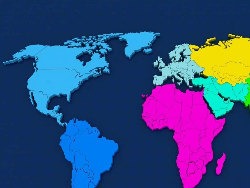 Map of USA and Europe Africa and South America - Texas View