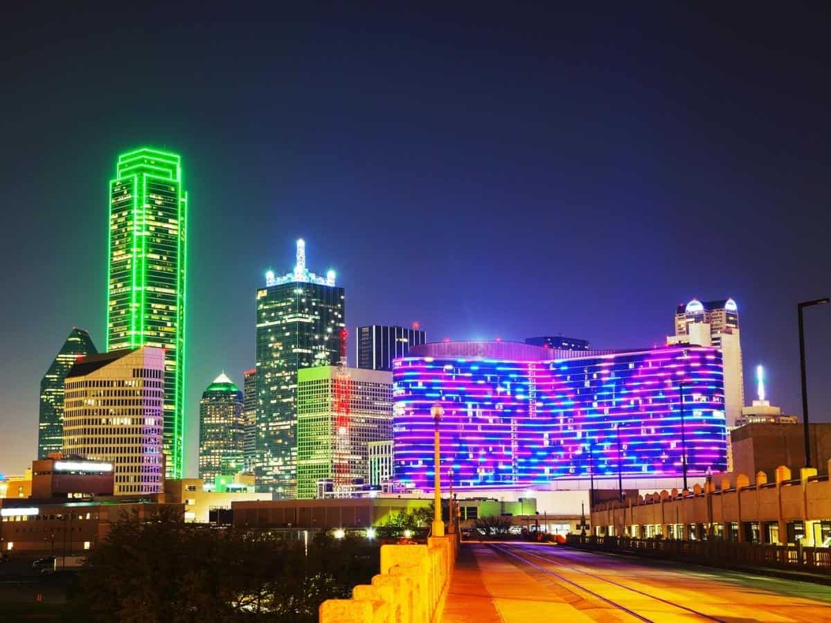 Dallas Texas cityscape at the night time - Texas View