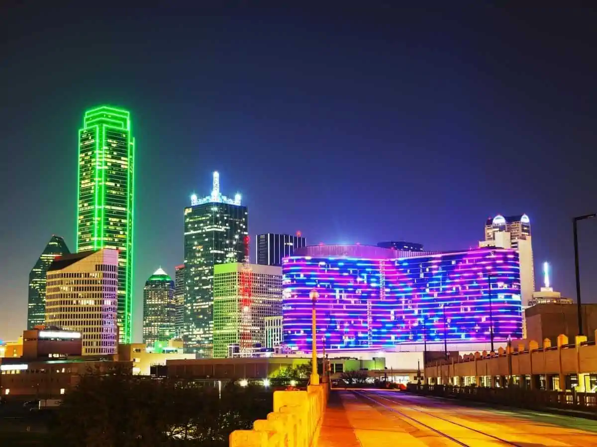 Dallas Texas Cityscape At The Night Time - Texas News, Places, Food, Recreation, And Life.