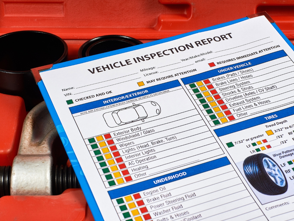 Vehicle inspection report form - Texas View