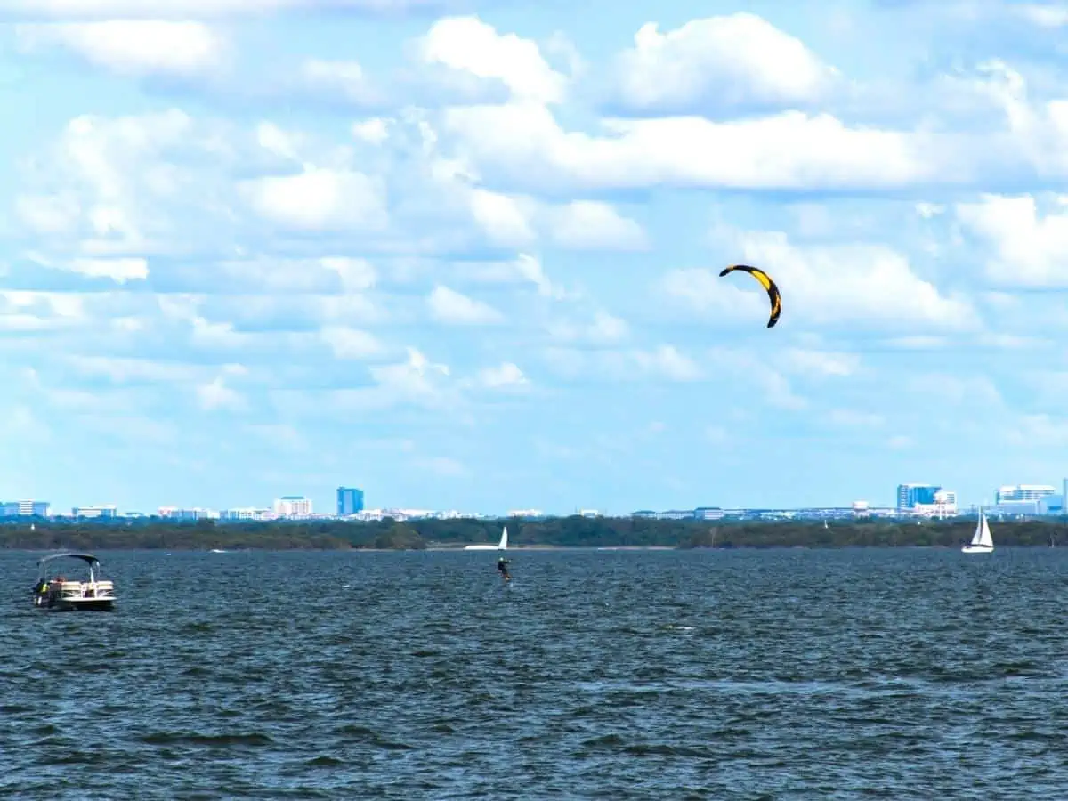 Wind Surfer on Lewisville Lake. - Texas View