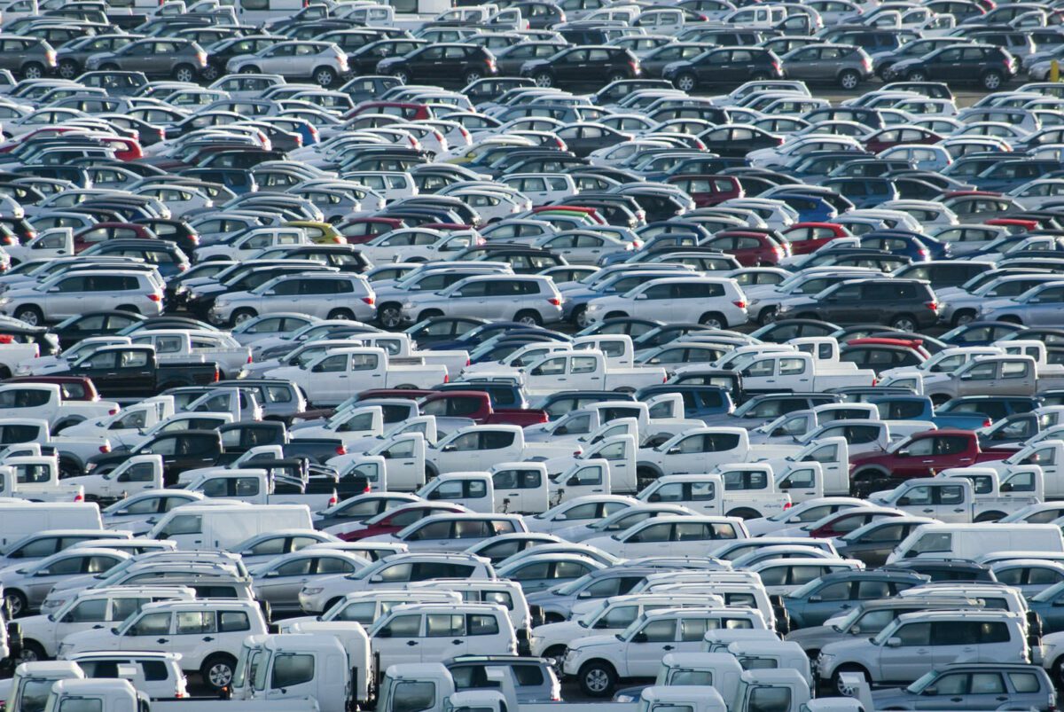 hundreds of new cars waiting for their owners - Texas View