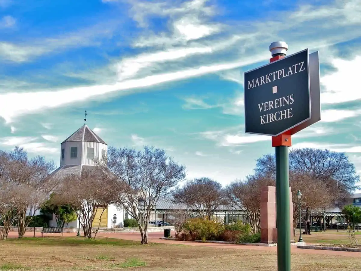 Fredericksburg Texasunited States January 25Chamber Of Commerce Vereins Kirche And Tourist Center Stands Proudly In The Center Of Fredericksburg Texas On January 25 2015. - Texas News, Places, Food, Recreation, And Life.