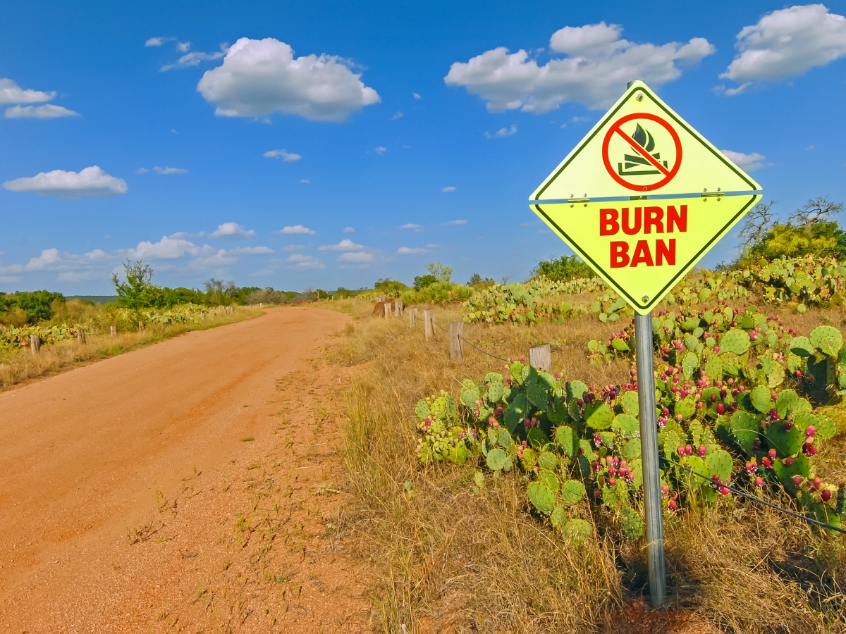 Burn Ban sign - Texas View