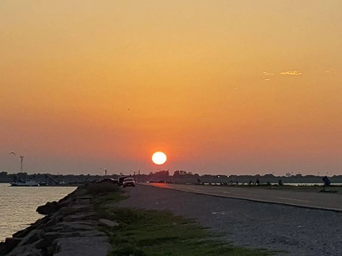 Texas City dike at sunset. - Texas View