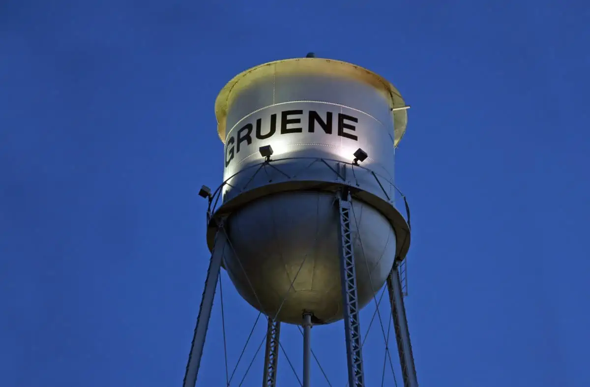 The old historic water tower in the city of Gruene - Texas View