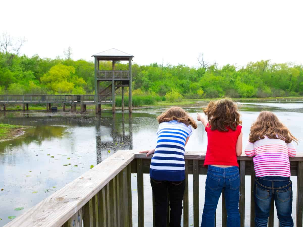 Girls Looking And Pointing At Park Lake In Texas After A Walk. - Texas News, Places, Food, Recreation, And Life.