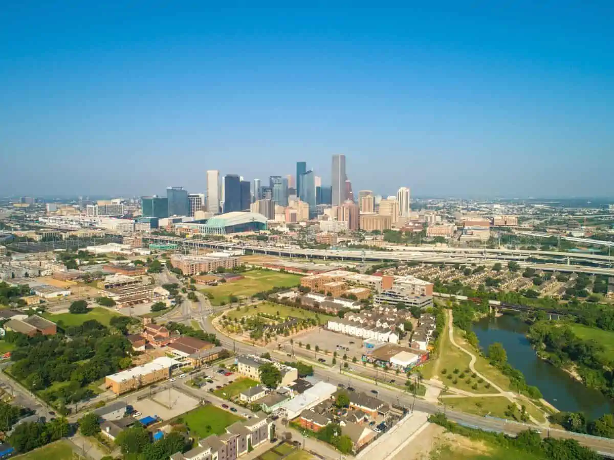 Aerial stock photo of Houston Texas USA. - Texas View
