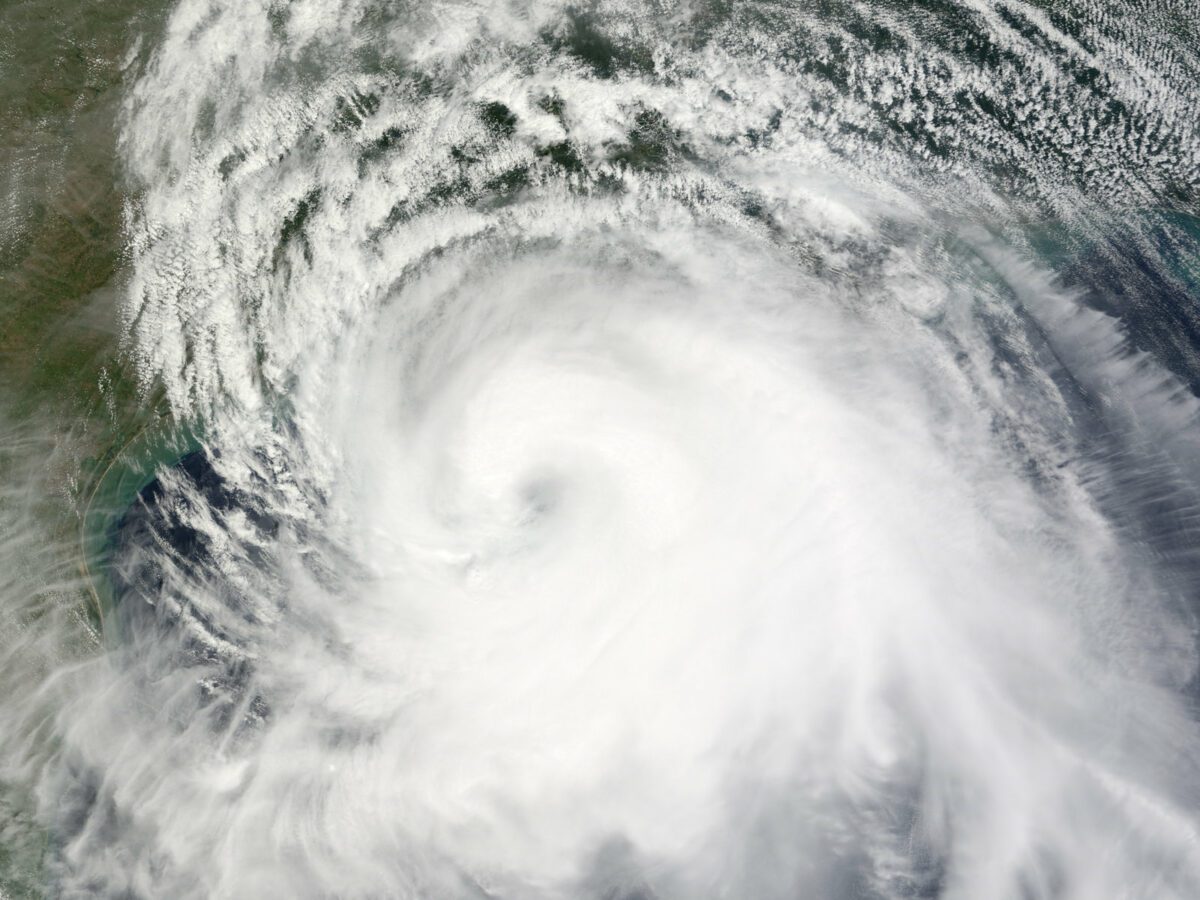 Hurricane Ike was a strong Category 2 storm. September 12 2008. Texas and Louisiana coast with high winds and battering waves even though the eye of the storm remained - Texas View