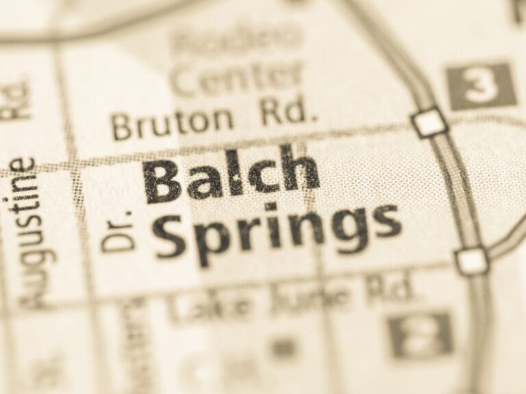Balch Springs. Texas. USA on the map. - Texas View