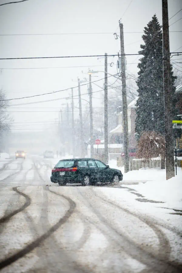 Snow Covered Road With A Car Accident. - Texas News, Places, Food, Recreation, And Life.