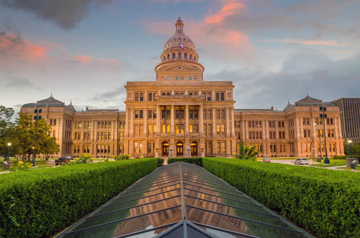 Texas State Capitol Building in Austin TX. at twilight. - Texas View