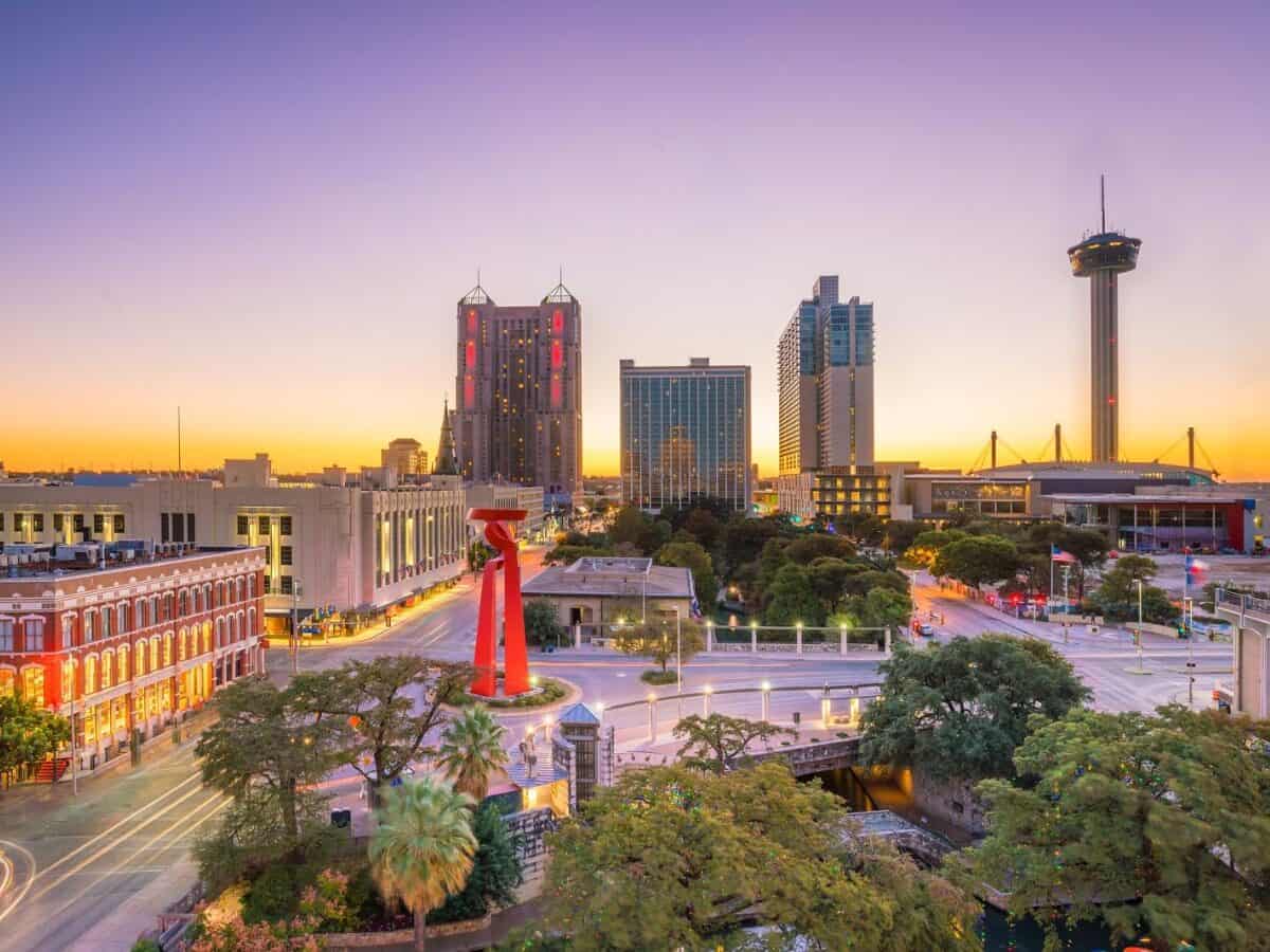 Top view of downtown San Antonio in Texas. - Texas View