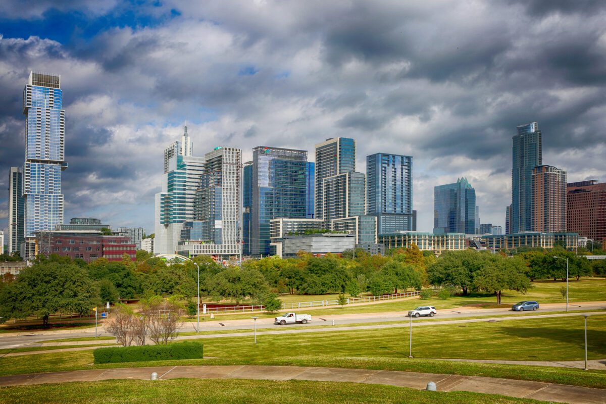 Austin Texas. New modern buildings in downtown. Austin is the number 1 fastest growing large city in US. - Texas View