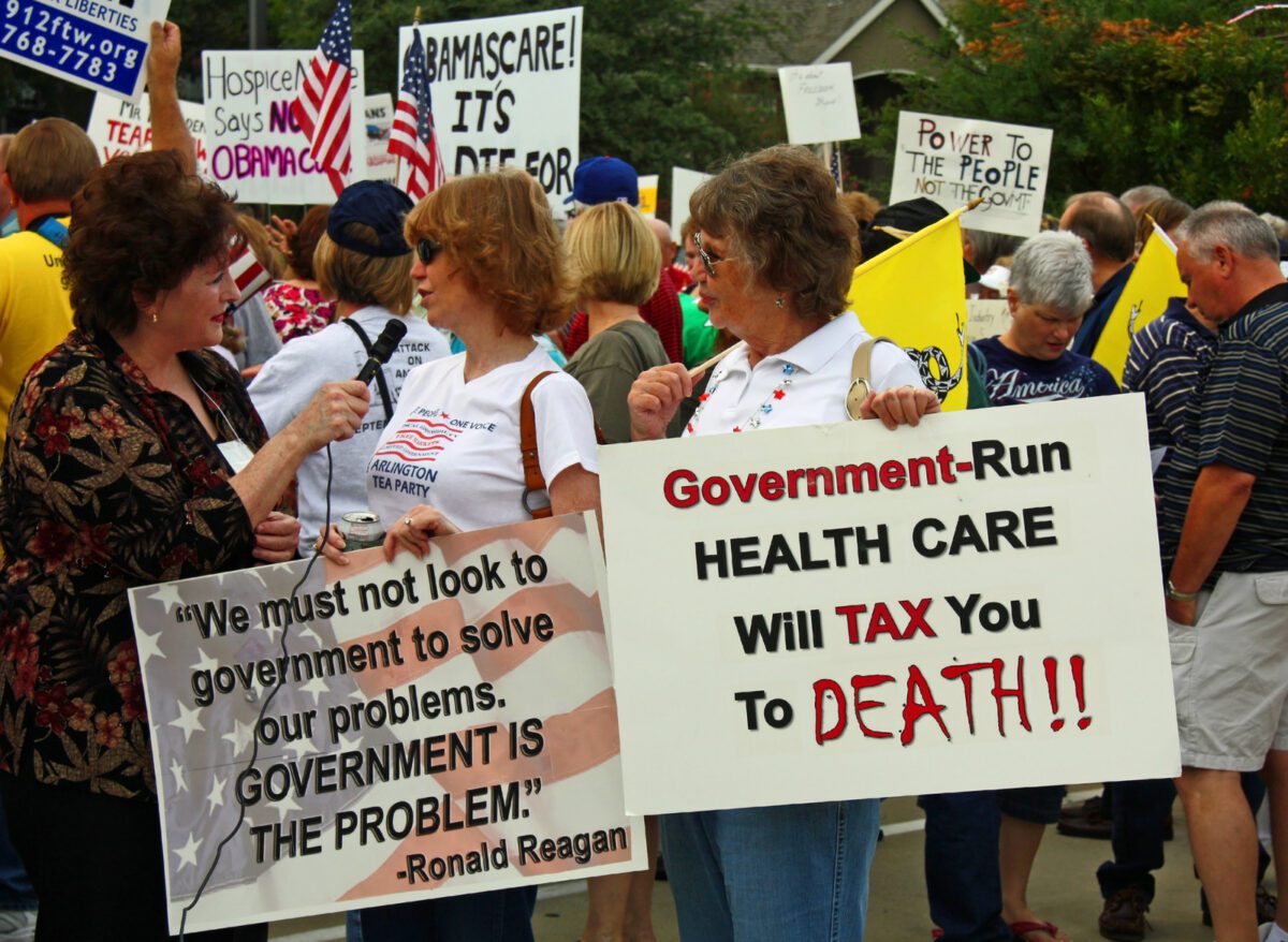 DALLAS SEP 04 A conservative Tea Party Express protest of big government and Obamacare in Dallas. Taken September 04 2009 in Dallas TX. - Texas View