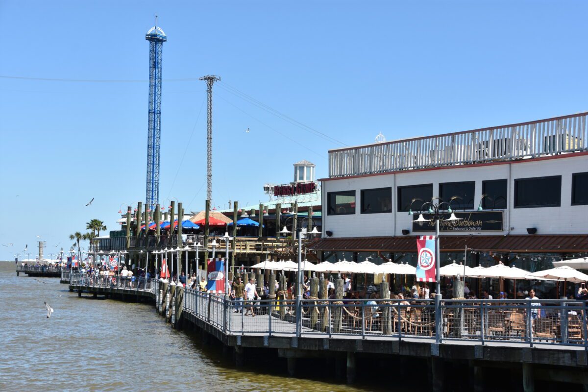 KEMAH TX APR 21 Kemah Boardwalk in Kemah near Houston Texas on Apr 21 2019. It is a 60 acre Texas Gulf Coast theme park and considered one of the premier boardwalks in the US. - Texas View