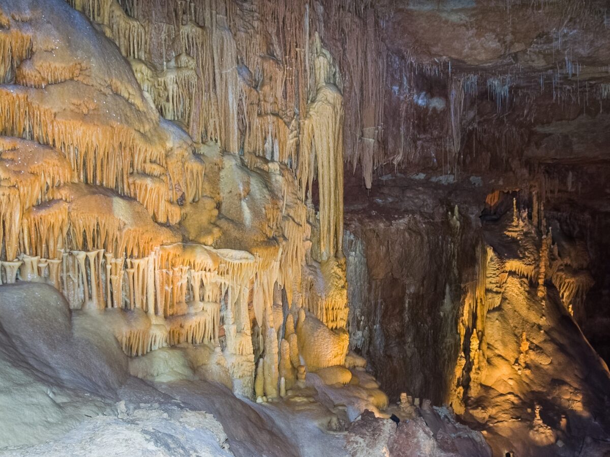 San Antonio TX USA circa February 2016 Stalactites in Natural Bridge Caverns near San Antonio Texas. - Texas View