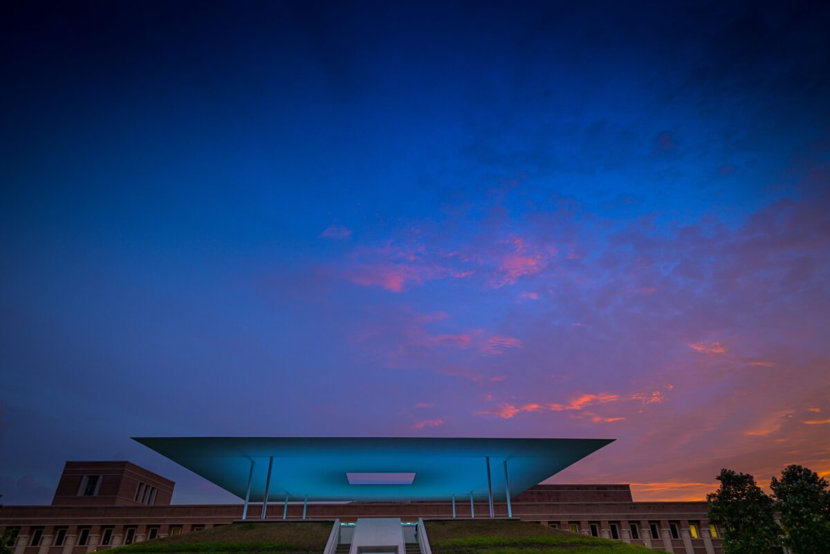 A sculpture by James Turrell built at the Rice University in Houston Texas where you can enjoy spectacular sunsets along with the play of colors. - Texas News, Places, Food, Recreation, and Life.