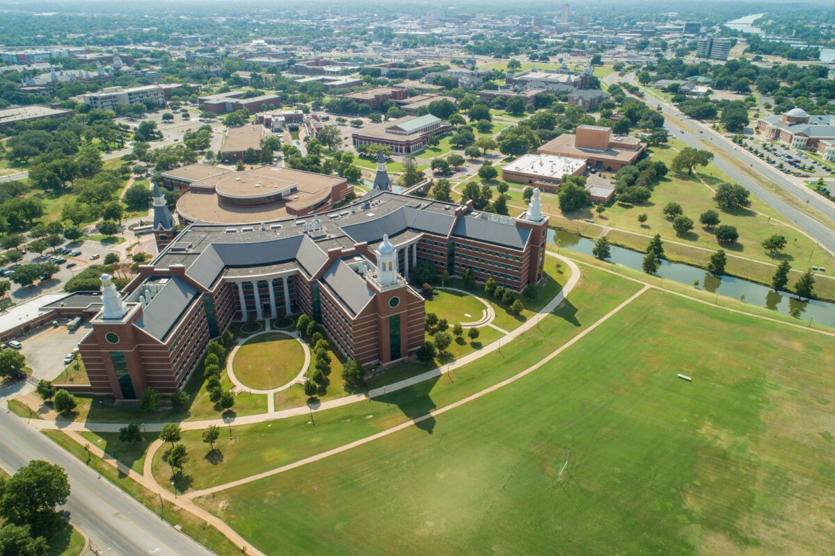 Aerial image Waco Texas Baylor University college campus - Texas View