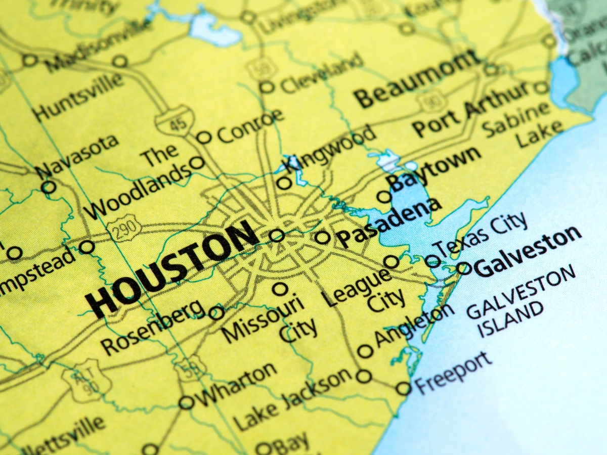 Map of Houston and Surrounding Cities - Texas View
