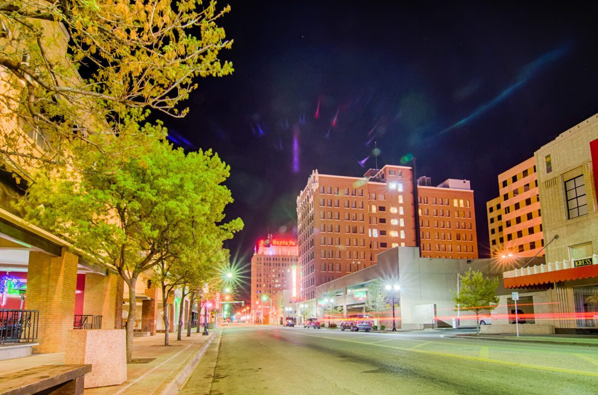 Streets of amarillo texas city skyline at night - Texas News, Places, Food, Recreation, and Life.