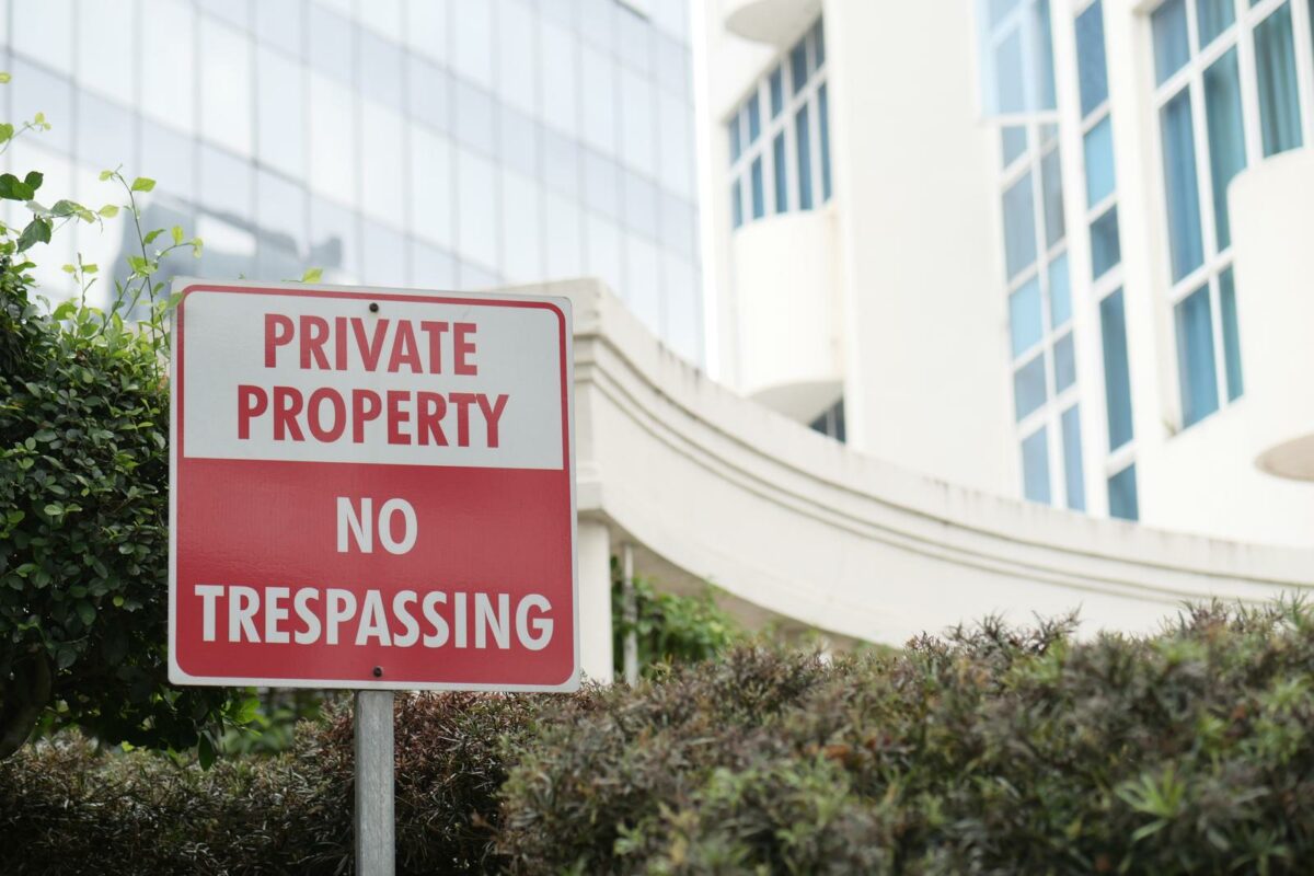 Private property no trespassing sign - Texas View