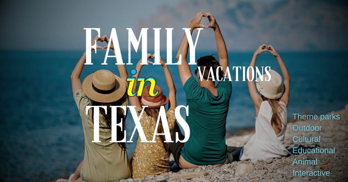 Family vacations in Texas. People making heart shapes with their hands on a beach.