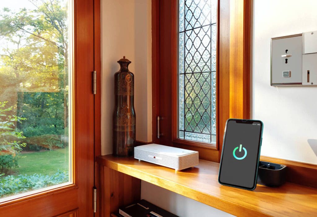 front door of a house with a  phone 