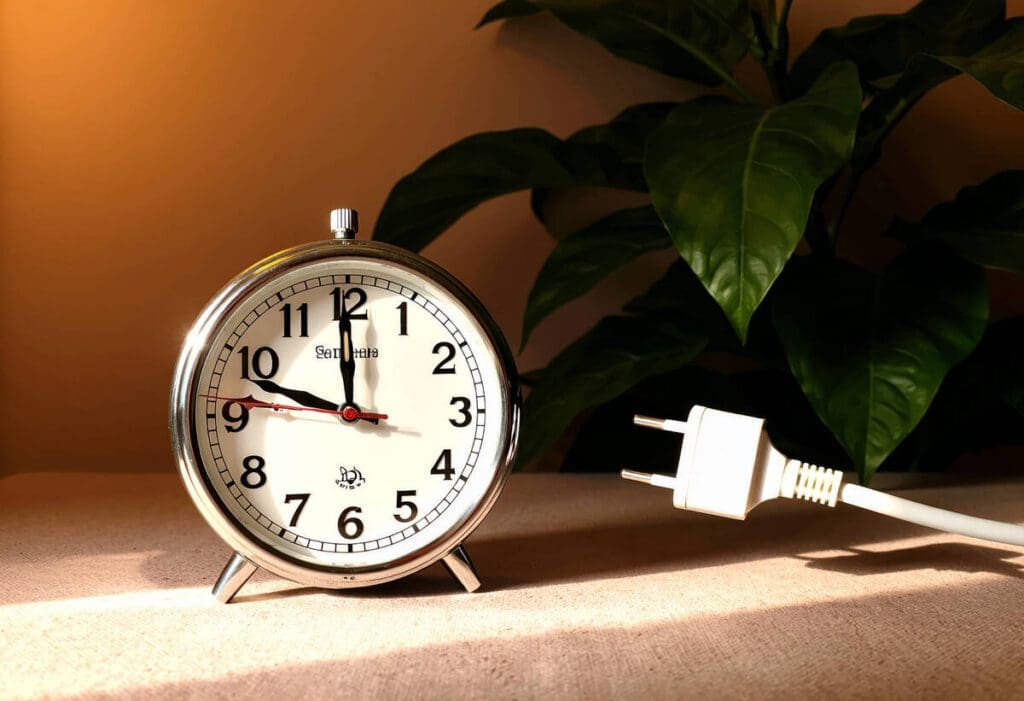 clock with power lead 